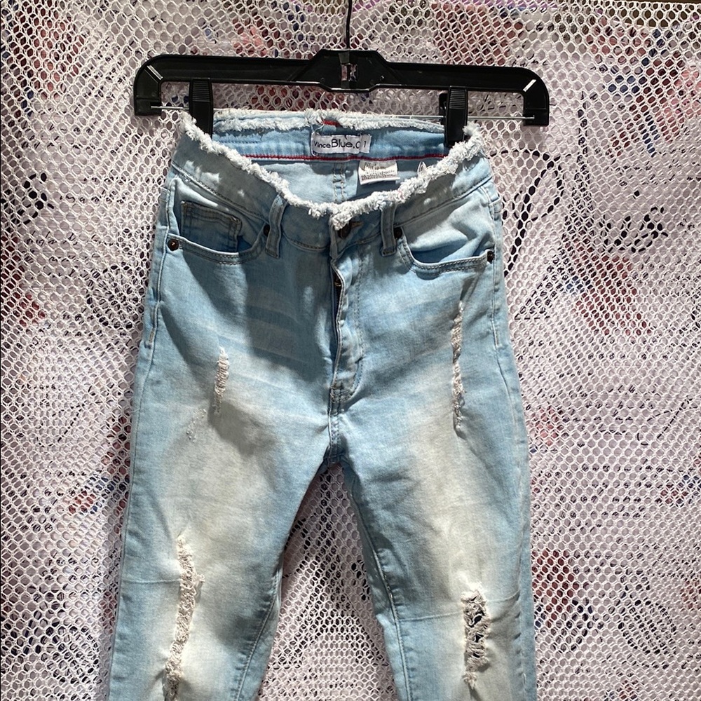 Light Blue Distressed Jeans